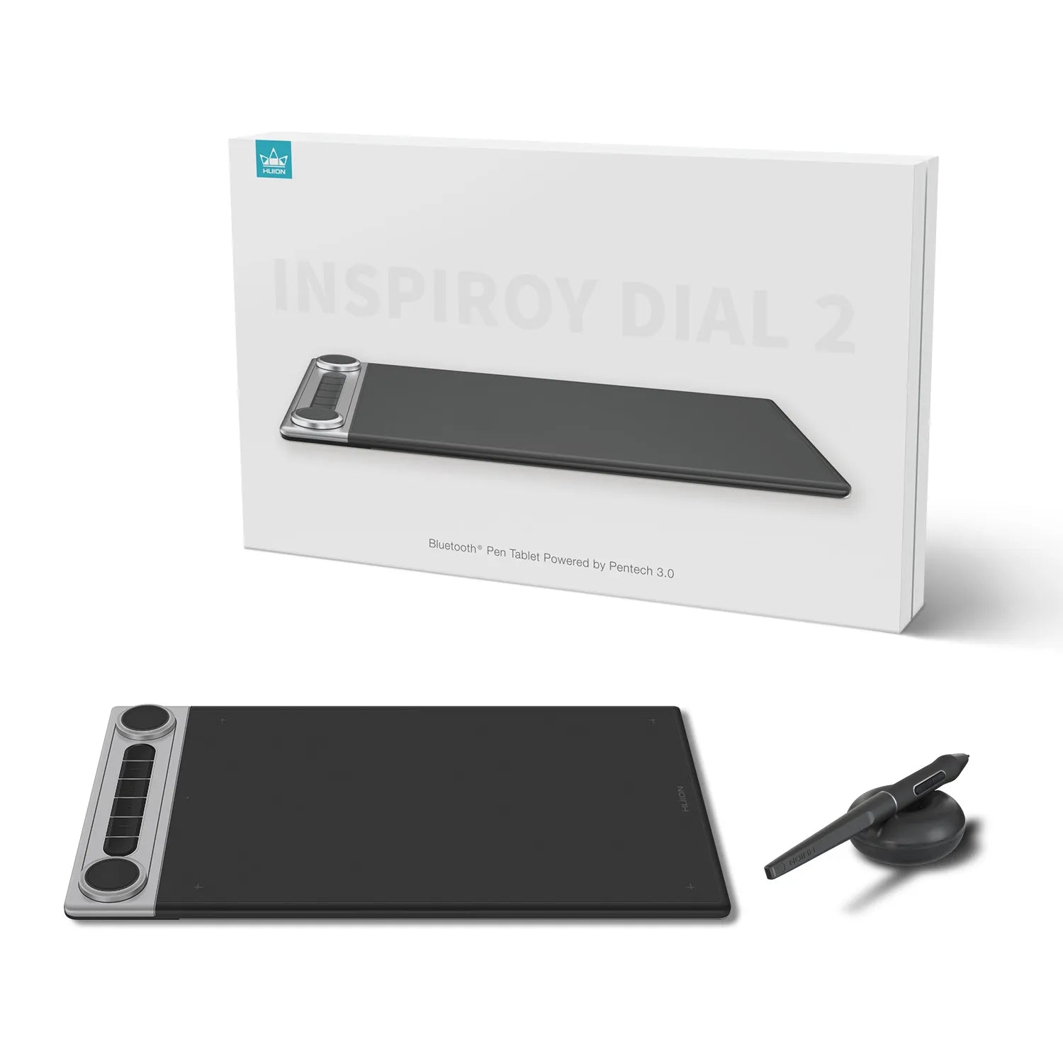 HUION GRAPHIC TABLET Q630M Inspiroy Dial 2 Bluetooth Wireless Graphics Drawing Tablet with Dual Dials Battery-Free Stylus PW517 for Digital Art and Graphics Design, Compatible with Mac, Windows, Linux, Android