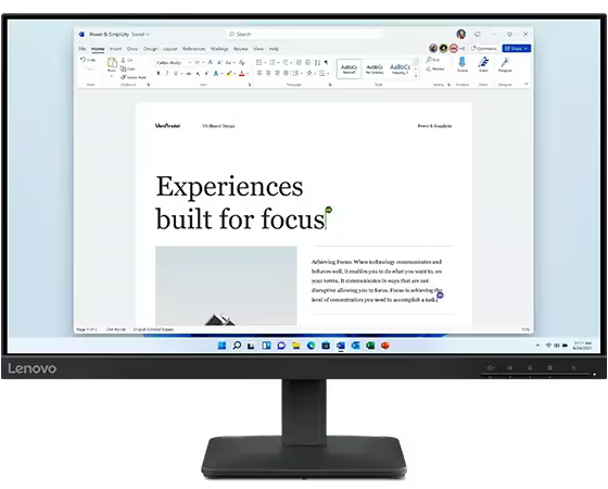 Lenovo L24-4e 23.8″ FHD 100Hz IPS Monitor — Full HD (1920×1080), 99% sRGB, 1300:1 Contrast, HDMI & VGA, Ultra-Slim Borderless Design