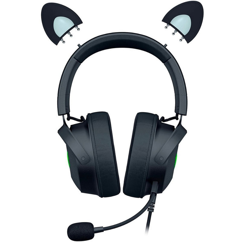 سماعة الرأس Razer Kraken Kitty V2 Pro السلكية RGB: آذان قابلة للتبديل (كيتي، الدب، الأرنب) - بث الإضاءة التفاعلية - ميكروفون قلبي فائق الوضوح قابل للفصل - محركات 50 مم - صوت محيطي 7.1