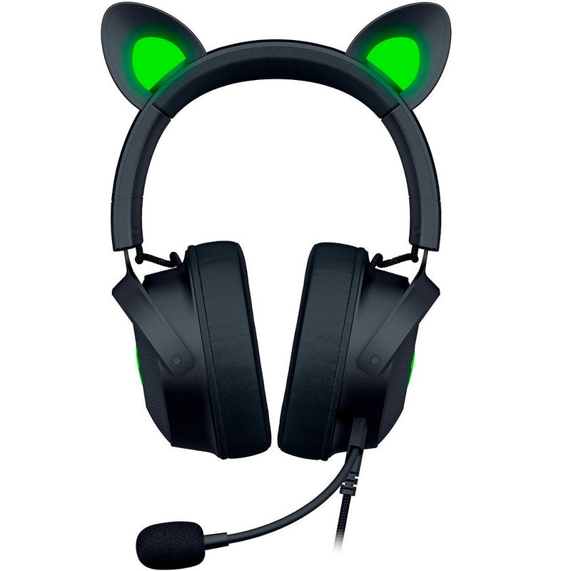 سماعة الرأس Razer Kraken Kitty V2 Pro السلكية RGB: آذان قابلة للتبديل (كيتي، الدب، الأرنب) - بث الإضاءة التفاعلية - ميكروفون قلبي فائق الوضوح قابل للفصل - محركات 50 مم - صوت محيطي 7.1