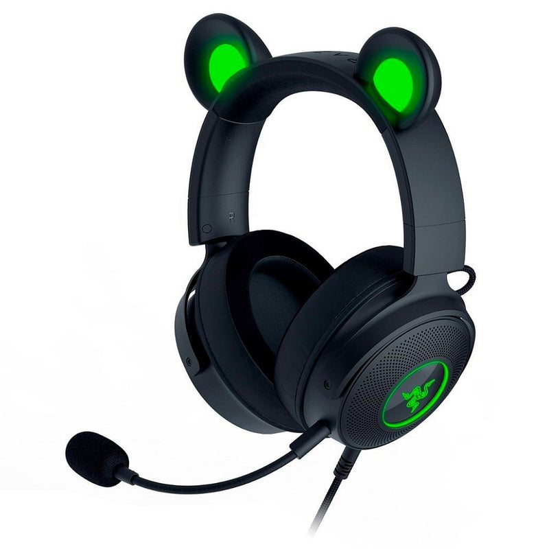 سماعة الرأس Razer Kraken Kitty V2 Pro السلكية RGB: آذان قابلة للتبديل (كيتي، الدب، الأرنب) - بث الإضاءة التفاعلية - ميكروفون قلبي فائق الوضوح قابل للفصل - محركات 50 مم - صوت محيطي 7.1