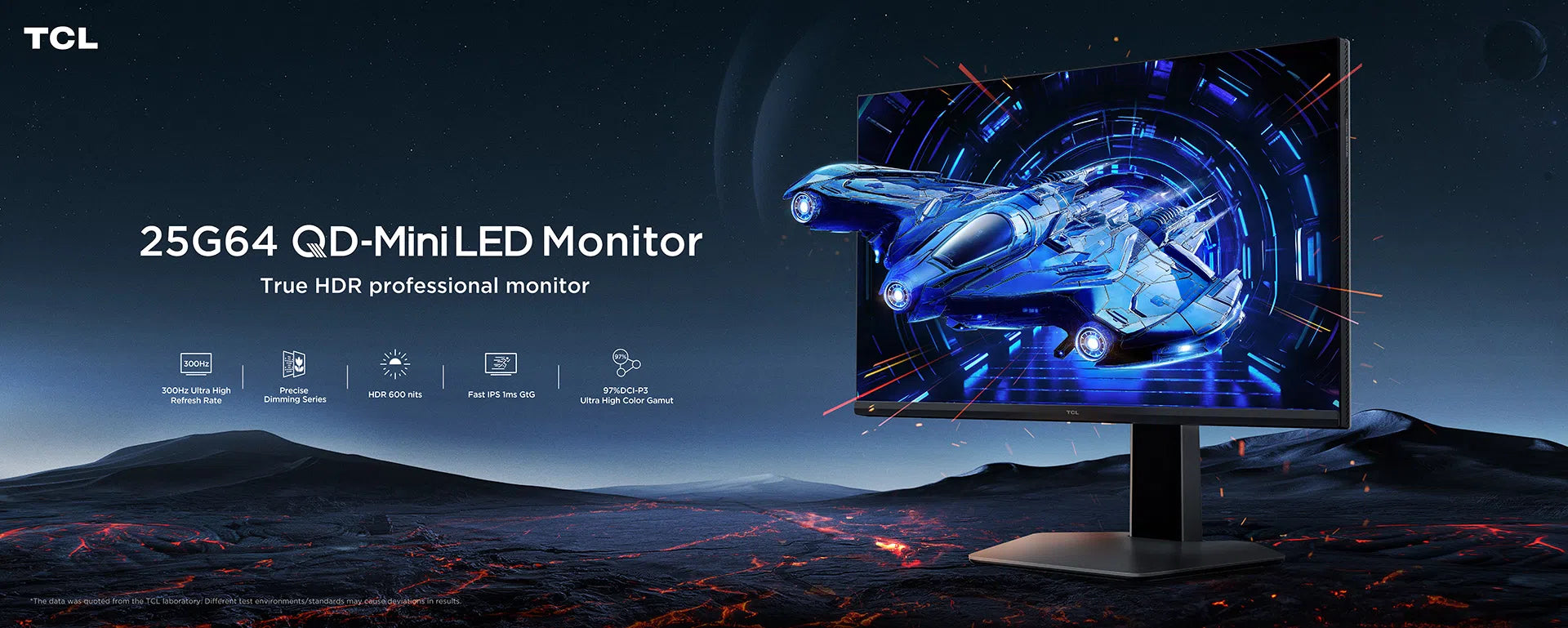 TCL 25G64 25" QD-Mini LED Monitor – 300Hz, 1ms, HDR600, 97% DCI-P3, AMD FreeSync Premium & NVIDIA G-SYNC Compatible
