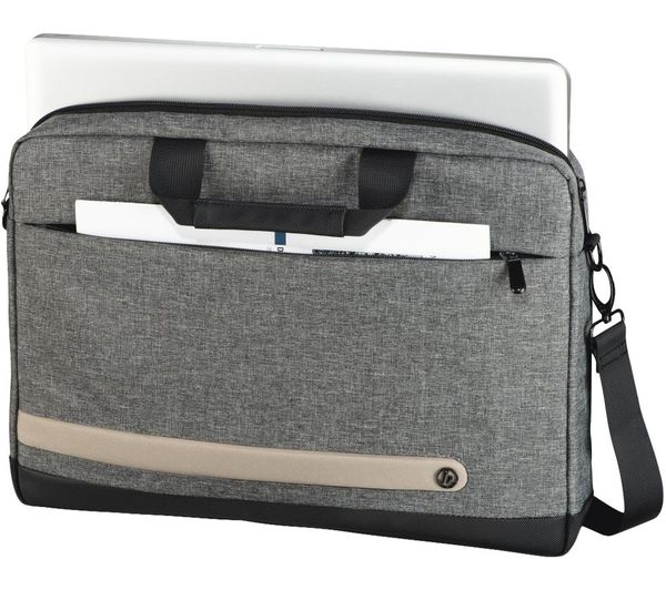 Hama Terra Laptop Bag for 13.3" Laptop , Padded Notebook & Tablet Compartment , Water-Repellent , Recycled Polyester , Adjustable Shoulder Strap , Grey