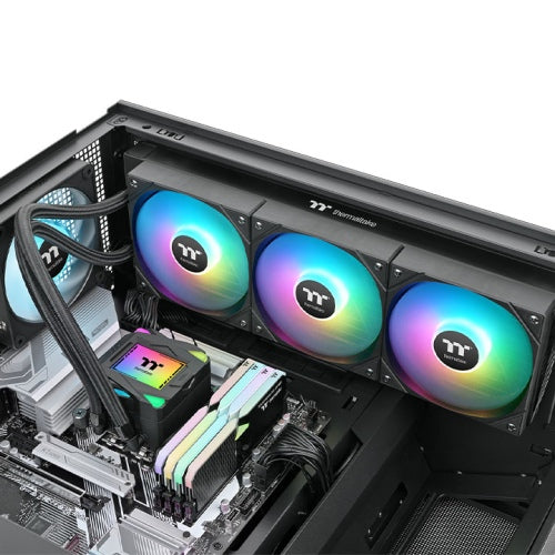Thermaltake LA360 ARGB Sync 360 mm AIO Liquid Cooler – Gaming-Style RGB Water Block, 3× 120 mm ARGB Fans (79.3 CFM), Slim Radiator, Daisy-Chain ARGB