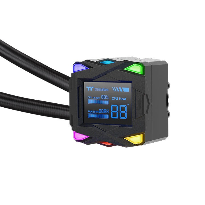 Thermaltake LA360-S ARGB Sync 360 mm AIO Liquid Cooler – 2.4″ Segment LCD, Gaming Water Block, 3× 120 mm ARGB Fans, Daisy-Chain Design