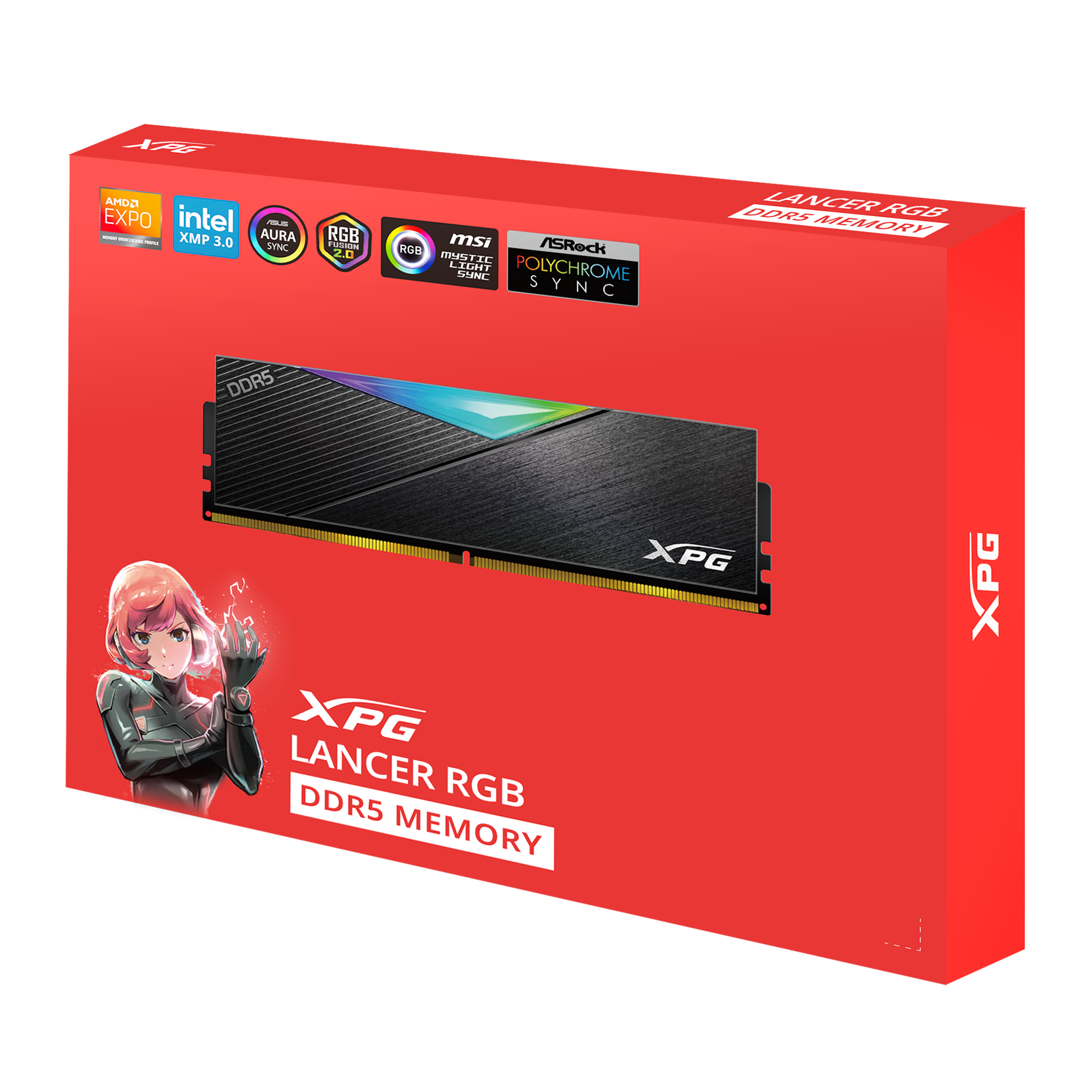 【即日発送】XPG LANCER RGB DDR5 メモリー 32GB XPG Lancer RGB DDR5 6400MHz 32GB (2x16GB) CL32 UDIMM 288