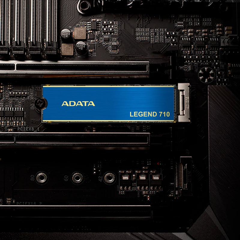 قرص تخزين ADATA LEGEND 710 SSD بسعة 256 جيجابايت PCIe Gen3x4 NVMe M.2 - بسرعة تصل إلى 2100/1000 ميجابايت/ثانية، NVMe 1.4، HMB، LDPC ECC