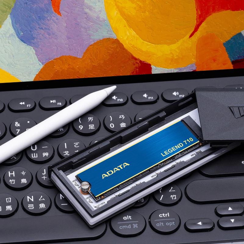 قرص تخزين ADATA LEGEND 710 SSD بسعة 256 جيجابايت PCIe Gen3x4 NVMe M.2 - بسرعة تصل إلى 2100/1000 ميجابايت/ثانية، NVMe 1.4، HMB، LDPC ECC