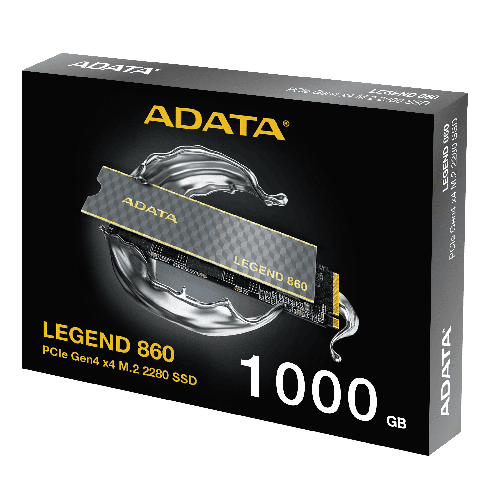 قرص تخزين ADATA LEGEND 860 SSD بسعة 1 تيرابايت PCIe Gen4x4 NVMe M.2 - بسرعة تصل إلى 6000/5000 ميجابايت/ثانية، NVMe 2.0، HMB، LDPC ECC، متوافق مع PS5