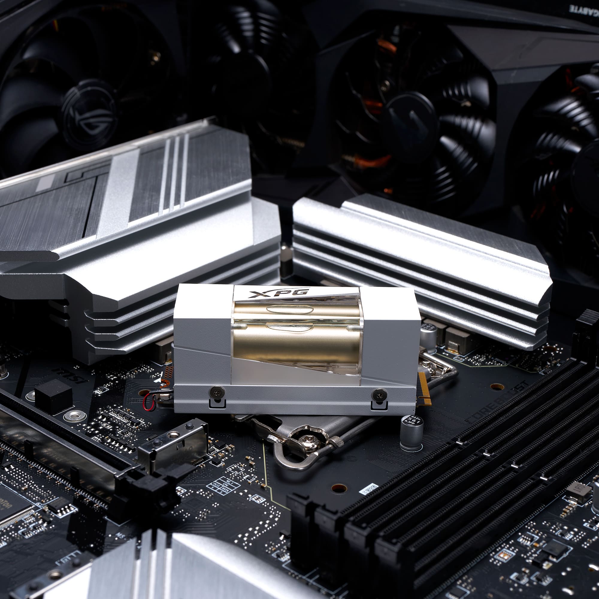 XPG MARS 980 STORM PCIe Gen5 x4 M.2 2280 SSD – 2TB -  14,000/13,000 MB/s, Liquid+Fan Dual Cooling, LDPC ECC, 5‑Year Warranty
