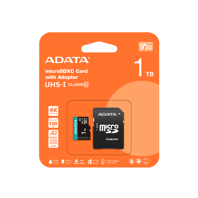 ADATA Premier Pro Memory Card SD 6.0 with Adapter - 1TB - microSDXC UHS-I