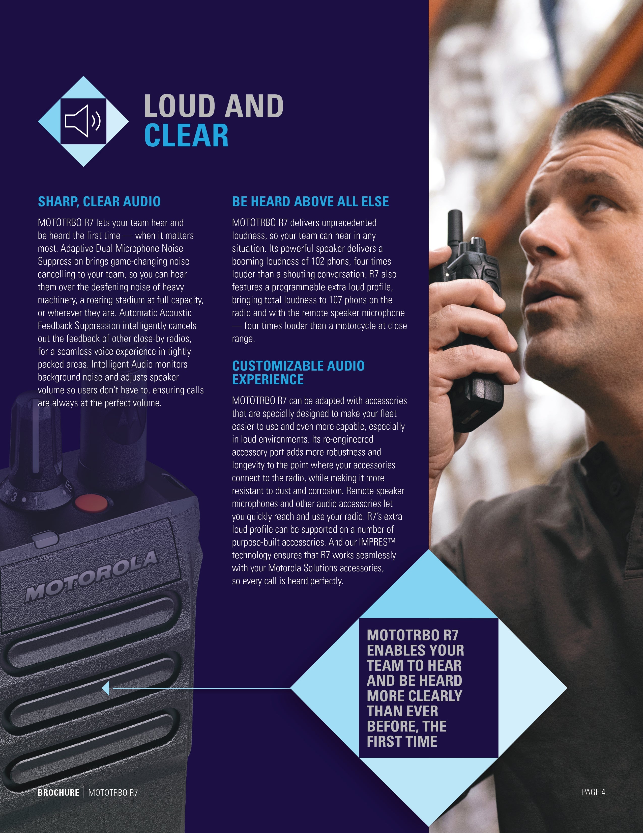 MOTOROLA MOTOTRBO R7 Digital Two-Way Radio, VHF/UHF, 1000 Channels, IP68, Bluetooth 5.2, Wi-Fi, GPS, Full Keypad