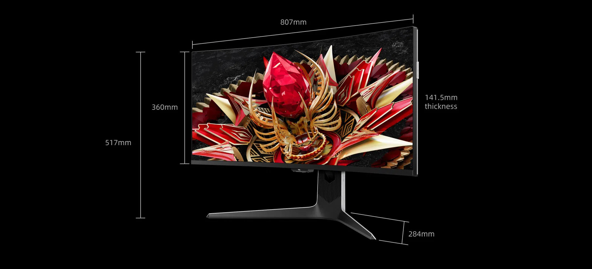 TCL 34R83Q 34" QD-Mini LED Monitor – WQHD, 170Hz, 1ms GTG, HDR1600, 1100+ Local Dimming Zones, Pantone Validated