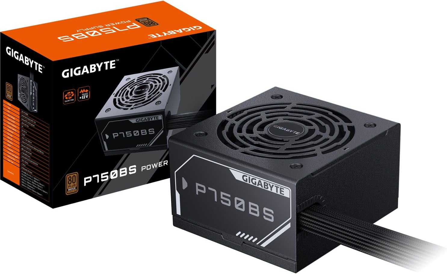 GIGABYTE GP-P750BS 750W ATX12V Power Supply – 80 PLUS Bronze, Single +12V Rail, 120mm FDB Fan, 7 SATA + 4 PCIe (6+2) Connectors