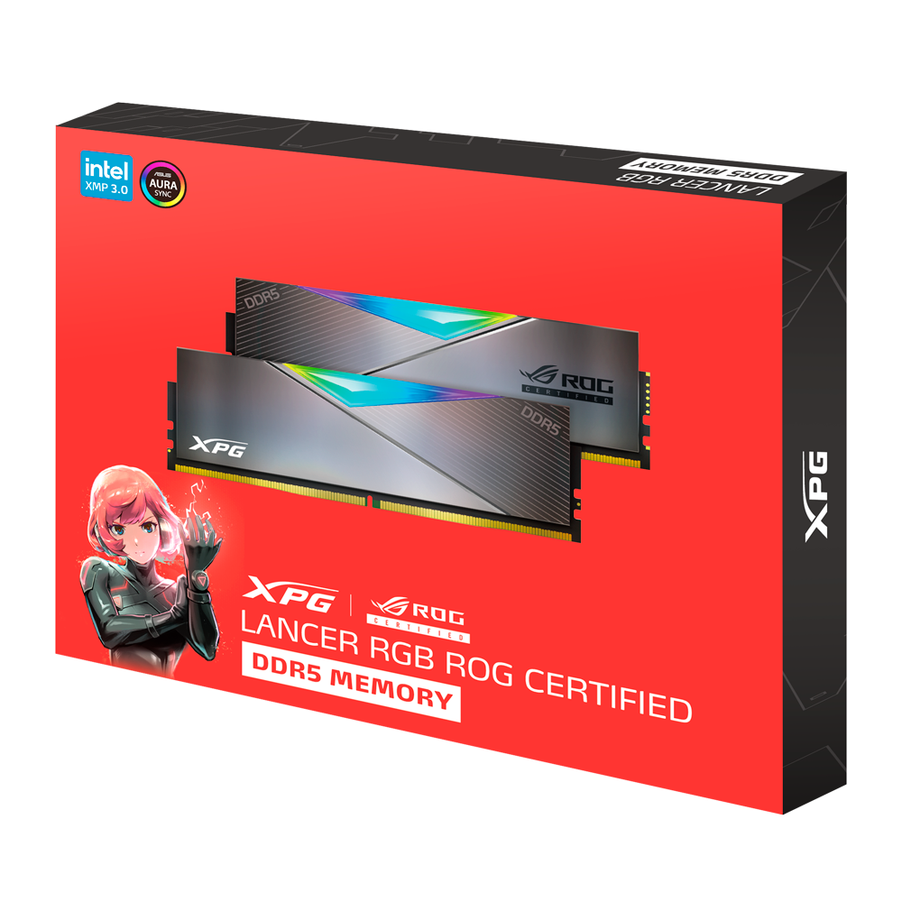 XPG Lancer ROG DDR5 6600MT/s 32GB (2x16GB) CL32 UDIMM 288-Pins Desktop SDRAM DDR5 Dual Channel RAM Kit Heatsink