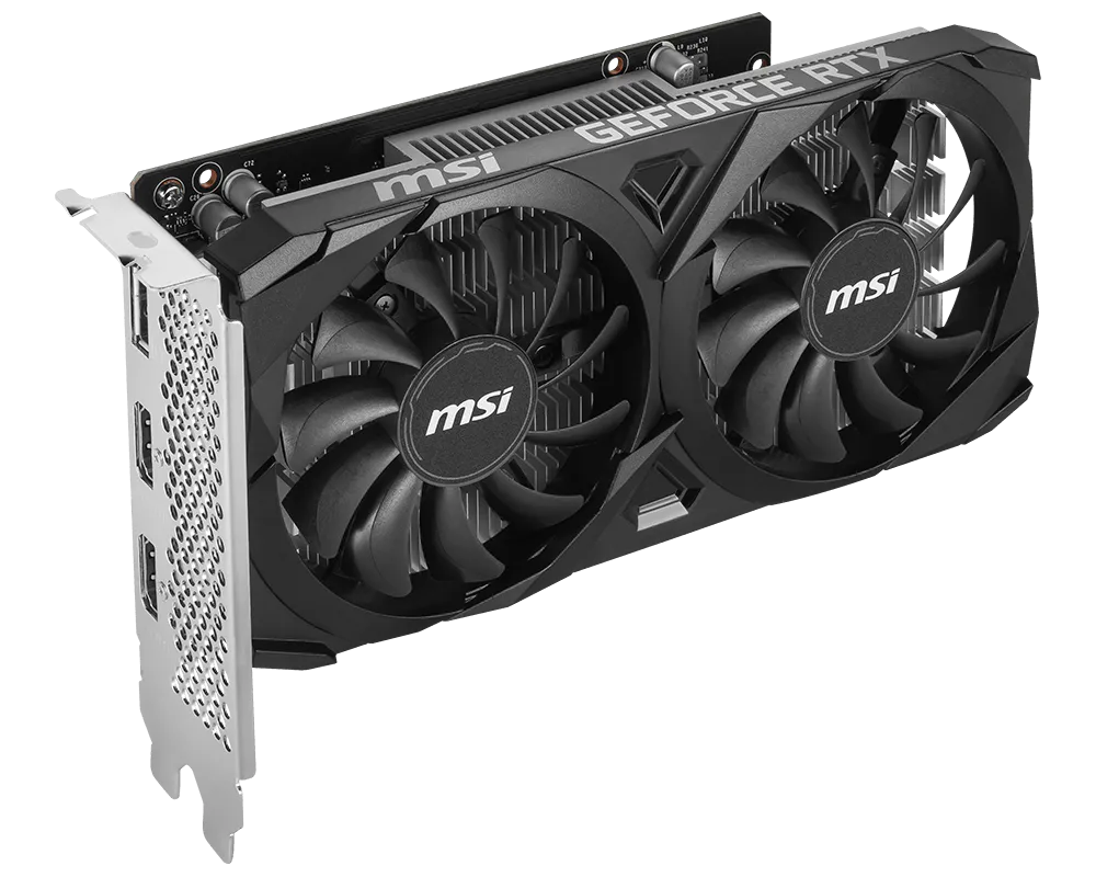MSI GeForce RTX 3050 VENTUS 2X E 6G OC Graphics Card – NVIDIA RTX 3050, 6GB GDDR6, PCIe 4.0 x8, Dual Fan Cooling, HDMI 2.1, DisplayPort, 4K Support, Ampere Architecture