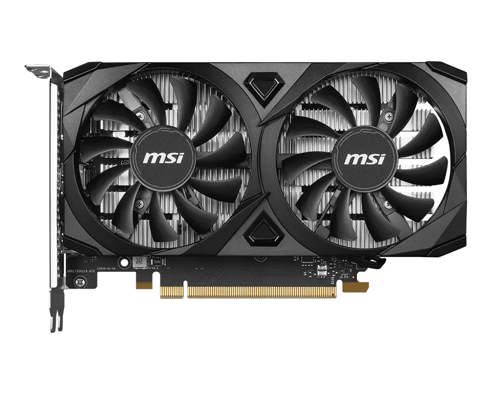 MSI GeForce RTX 3050 VENTUS 2X E 6G OC Graphics Card – NVIDIA RTX 3050, 6GB GDDR6, PCIe 4.0 x8, Dual Fan Cooling, HDMI 2.1, DisplayPort, 4K Support, Ampere Architecture