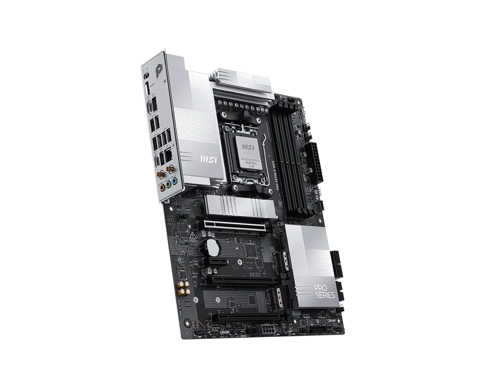 لوحة أم MSI PRO X870E-P WIFI – AMD X870E، AM5، DDR5 8200+ ميجاهرتز (OC)، PCIe 5.0، USB4 بسرعة 40 جيجابت/ثانية، واي فاي 7، شبكة 5G LAN، ثلاثية M.2، ATX