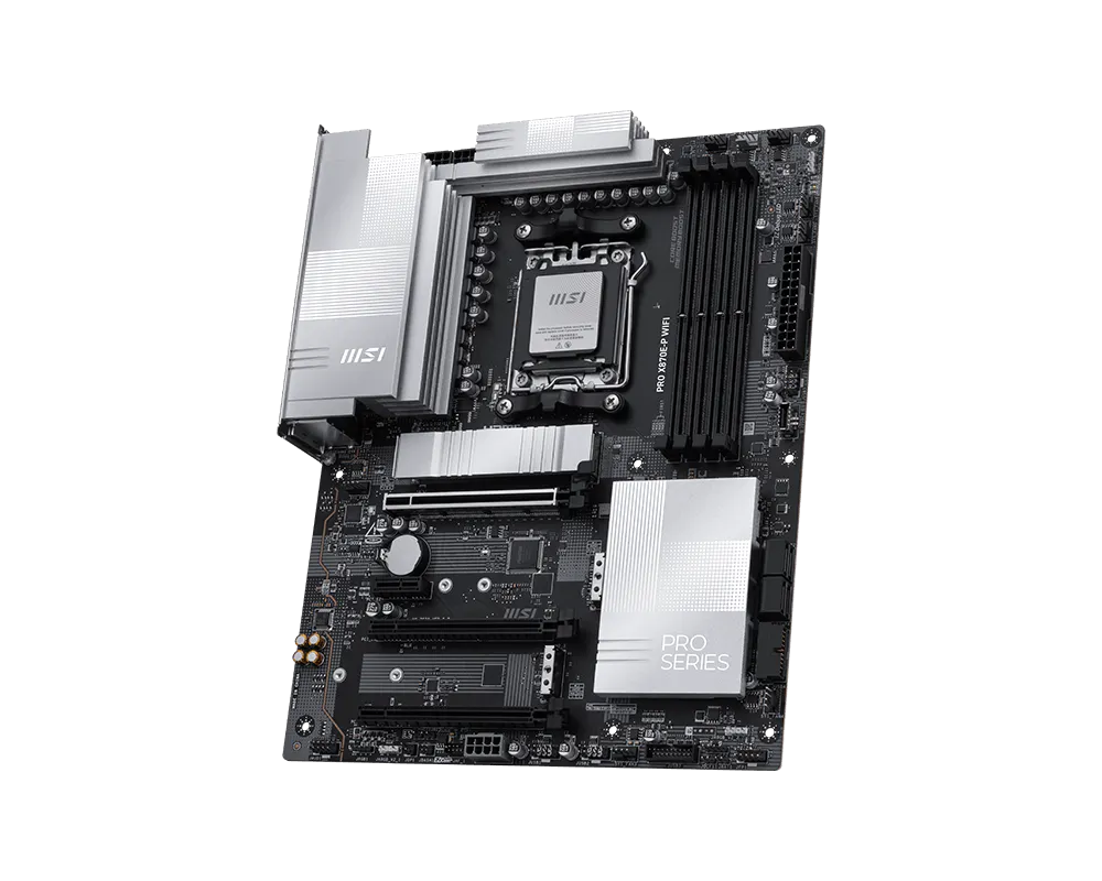 لوحة أم MSI PRO X870E-P WIFI – AMD X870E، AM5، DDR5 8200+ ميجاهرتز (OC)، PCIe 5.0، USB4 بسرعة 40 جيجابت/ثانية، واي فاي 7، شبكة 5G LAN، ثلاثية M.2، ATX