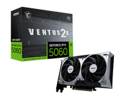 MSI GeForce RTX 5060 8G VENTUS 2X OC Graphics Card , 8GB GDDR7 , 128-bit , 3840 CUDA Cores , 2527MHz Boost , PCIe 5.0 x8 , Dual Fan , 3× DisplayPort 2.1b + HDMI 2.1b , 8K Support