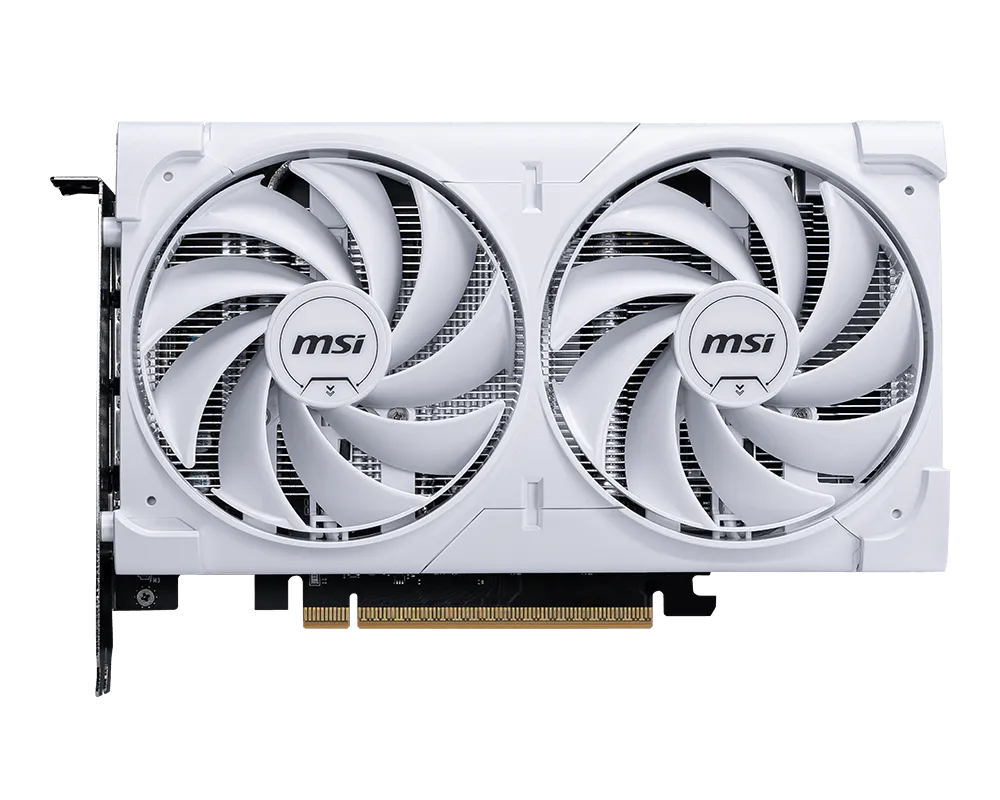 MSI GeForce RTX 5060 8GB VENTUS 2X WHITE Graphics Card, GDDR7, 28Gbps, 128-bit, Dual Fan Cooling, PCIe 5.0, HDMI 2.1b, DisplayPort 2.1, DLSS 4, Ray Tracing, White Edition