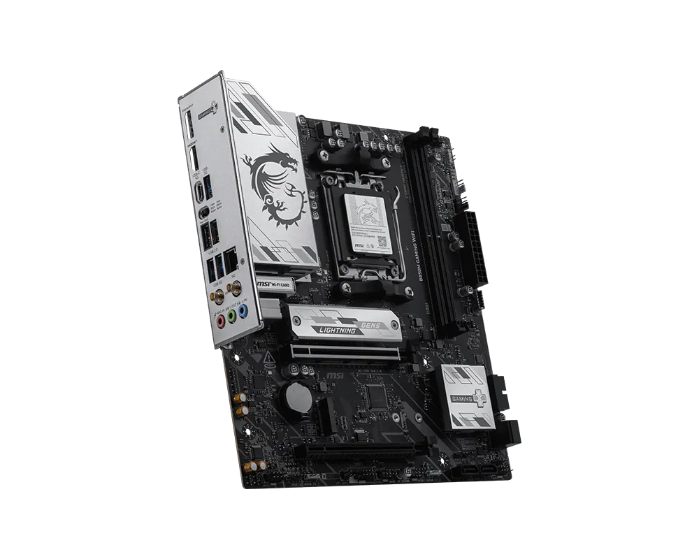 MSI B850M GAMING WIFI AM5 Micro-ATX Motherboard , AMD B850 Chipset , DDR5 8200+ OC , PCIe 5.0 x16 , Dual M.2 (Gen5 + Gen4) , Wi-Fi 7 , 5G LAN , USB-C , HDMI & DisplayPort