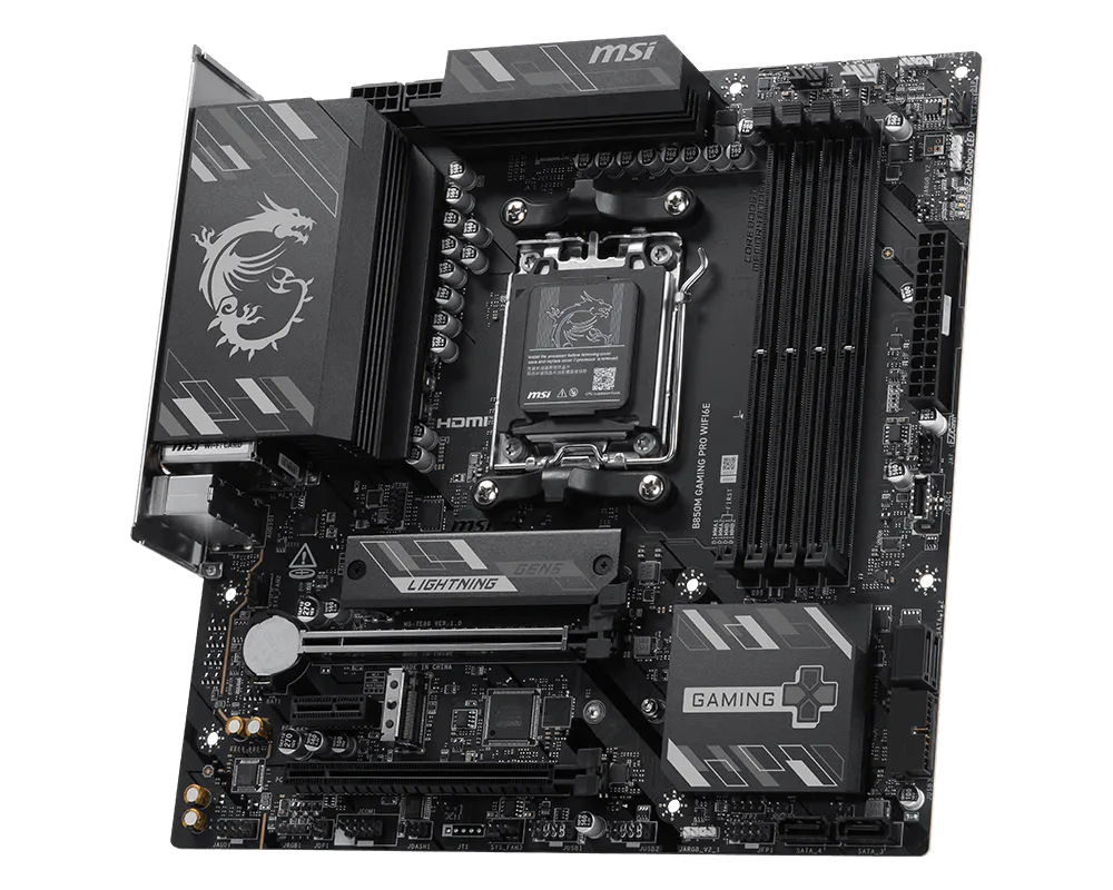 MSI B850M GAMING PRO WIFI6E Motherboard – AMD B850, AM5, DDR5 8200+ MHz (OC), PCIe 4.0 x16, PCIe 5.0 M.2, Wi-Fi 6E, 2.5G LAN, USB-C, mATX