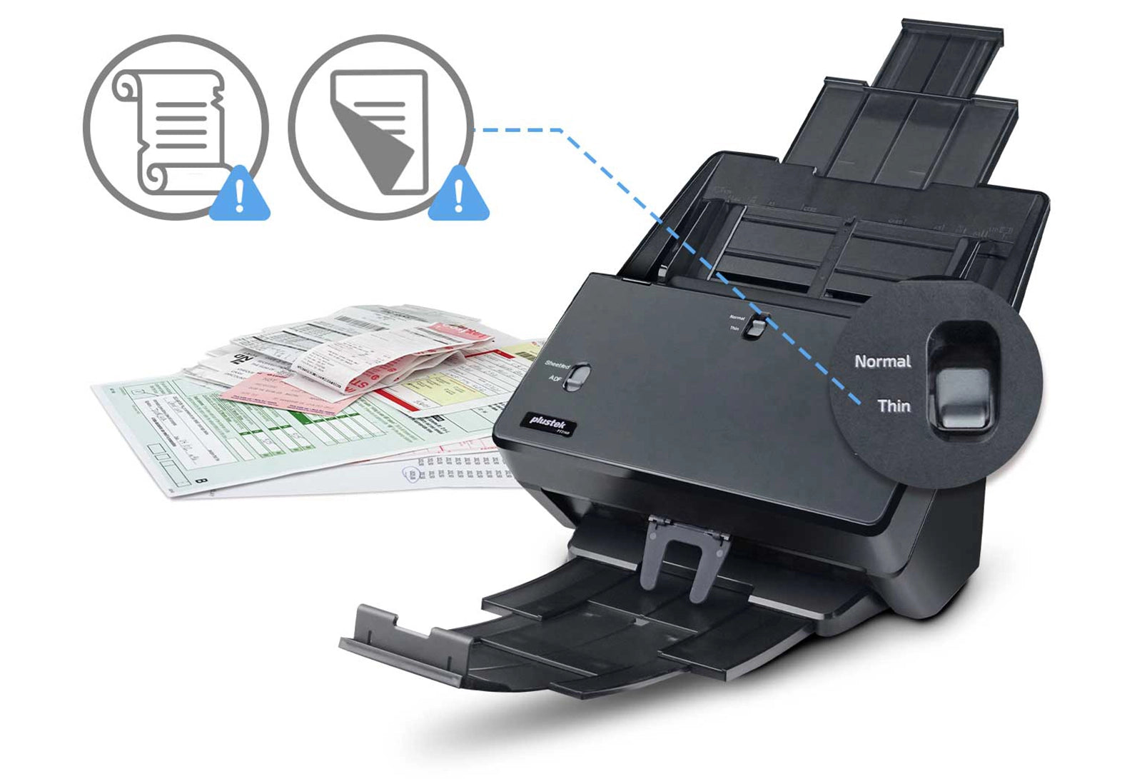 Plustek SmartOffice PT2160 Duplex Document Scanner , 60 ppm / 120 ipm , 100-Sheet ADF , Passport & ID Card Support , USB 3.2 , OCR