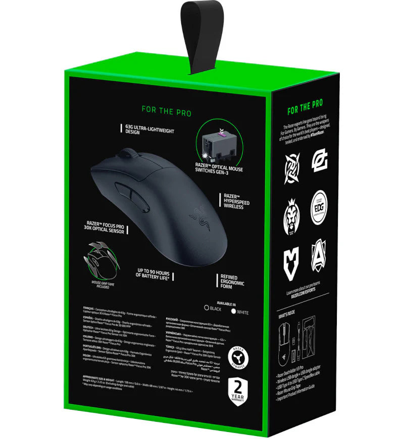 Razer DeathAdder V3 Pro USB Optical Wireless RGB Gaming Mouse – AL Razer DeathAdder V3 Pro USB Optical Wireless RGB Gaming Mouse – AL