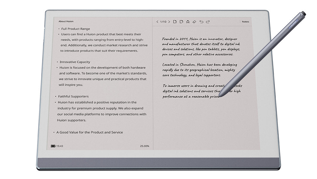Notepad Writing Stylus HUION Ink - Bluetooth Digital Notepad with Battery-Free Stylus and 50 ...