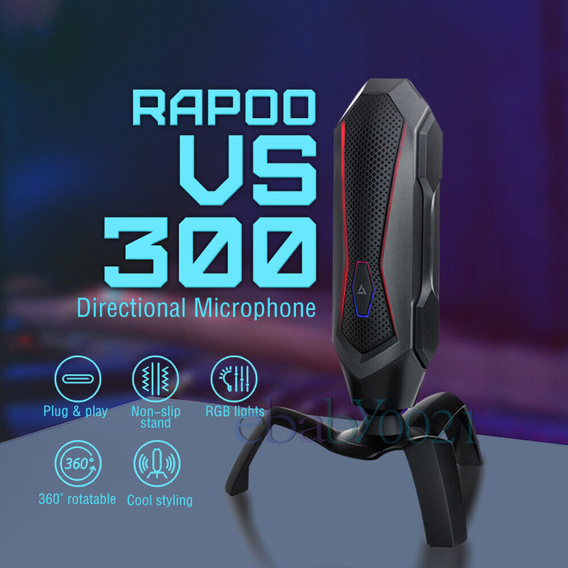 RAPOO VS300 Heart-shaped Directional Gaming Microphone RGB Backlit 360°rotatable