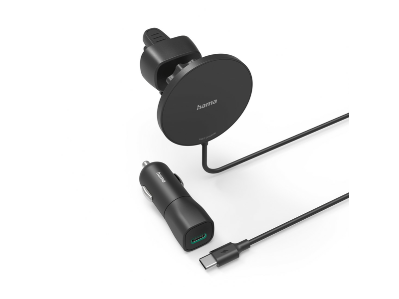 Hama “Car FC15” 15W Wireless Car Charger – Magnetic Mount for iPhone (Black)