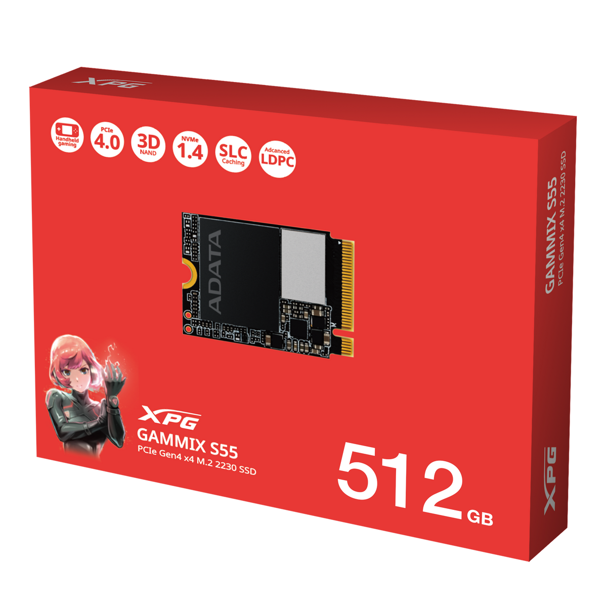XPG GAMMIX S55 PCIe Gen4 x4 M.2 2230 Solid State Drive - 512GB XPG GAMMIX S55 PCIe Gen4 x4 M.2 2230 Solid State Drive - 512GB