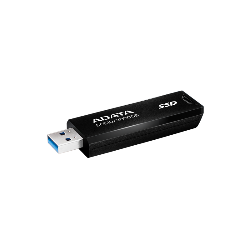 ADATA SC610 2000GB External SSD Stick - Up to 550/500MB/s SuperSpeed USB 3.2 Gen 2 USB-A Solid State Flash Drive (SC610-2000G-CBK/RD)