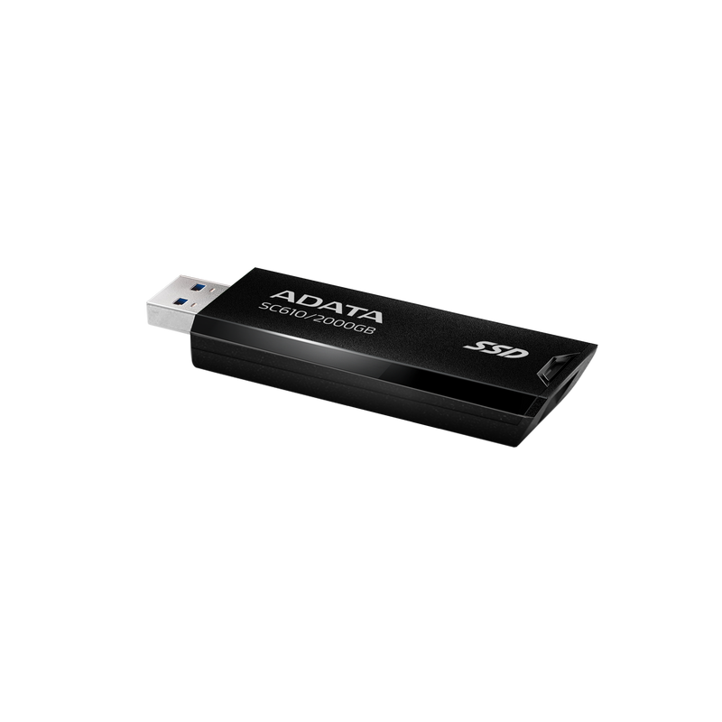 ADATA SC610 2000GB External SSD Stick - Up to 550/500MB/s SuperSpeed USB 3.2 Gen 2 USB-A Solid State Flash Drive (SC610-2000G-CBK/RD)