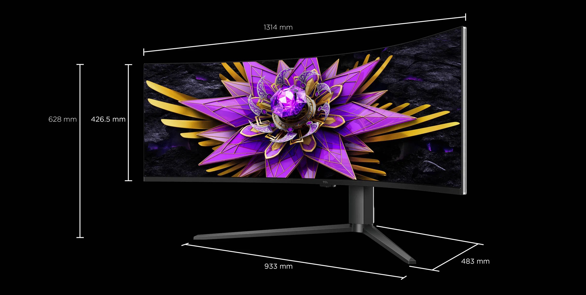 TCL 57R94 57" Dual 4K QD-Mini LED Monitor – 32:9 Curved, 120Hz, HDR1000, 2304 Dimming Zones, 1ms Response