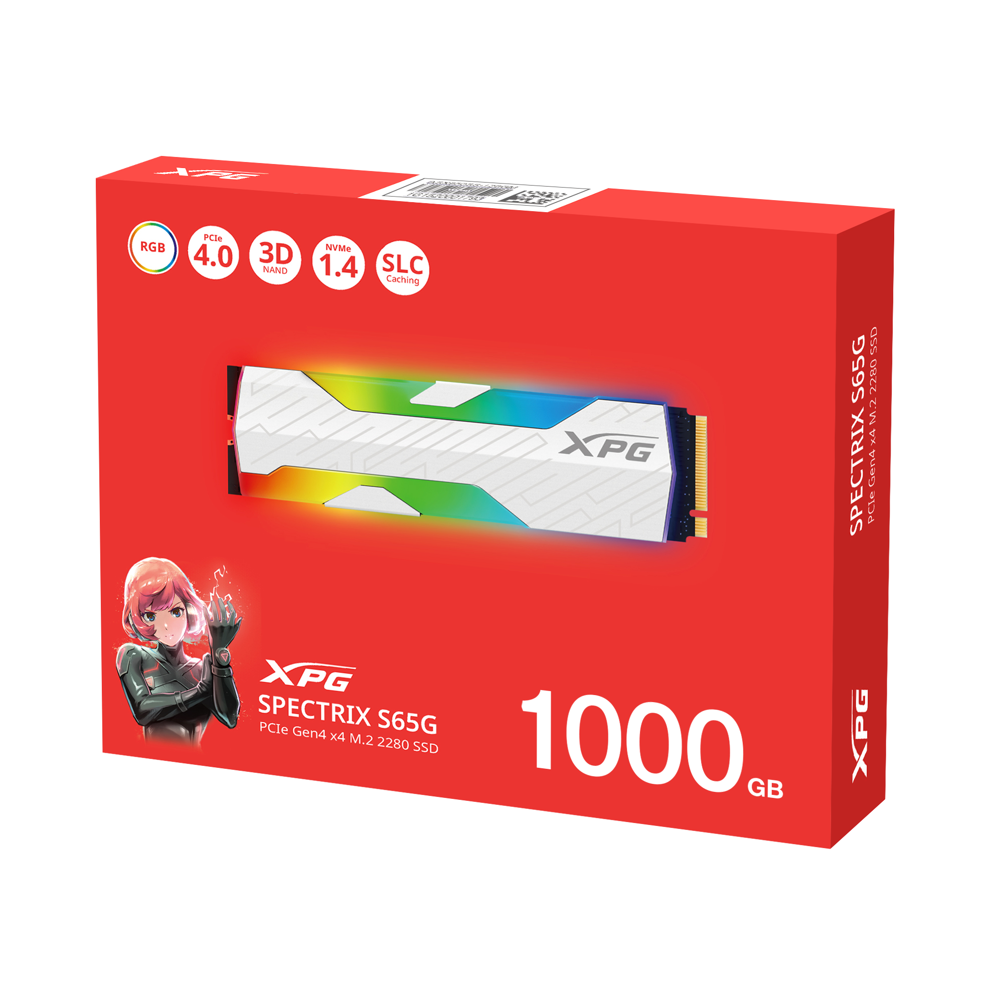 XPG SPECTRIX S65G 1TB PCIe Gen4 x4 NVMe M.2 2280 SSD – Up to 6,000/5,000 MB/s, 640 TBW, 5-Year Warranty