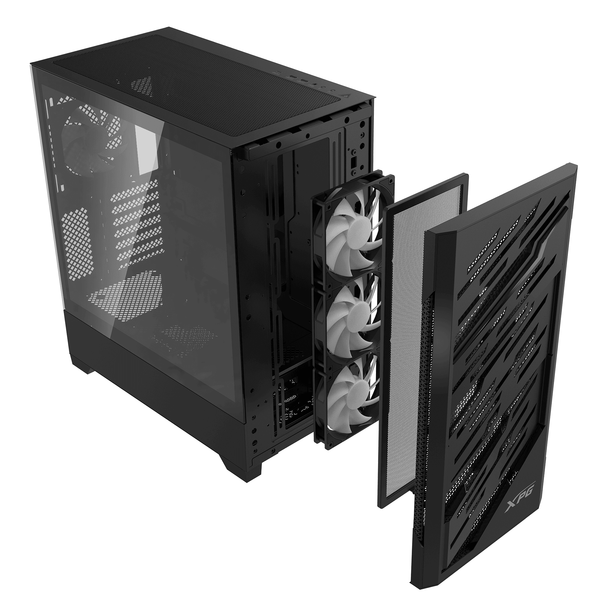 XPG Starker Air BTF Mid‑Tower Case – E‑ATX Support, 4 ARGB Fans, 360 mm Radiator, Magnetic Steel Mesh, USB‑C (Black)
