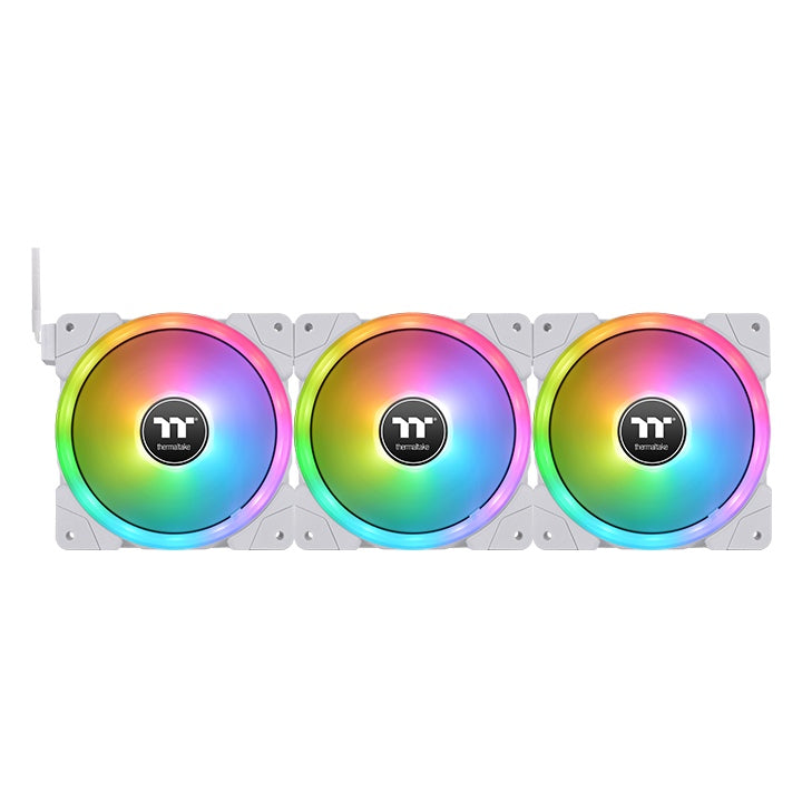 Thermaltake SWAFAN EX 12 RGB PC Desktop Cooling Fan, 3 Pack, 500-2000 RPM, Magnetic Connection, Reversable Blades, Controller Included, 120mm