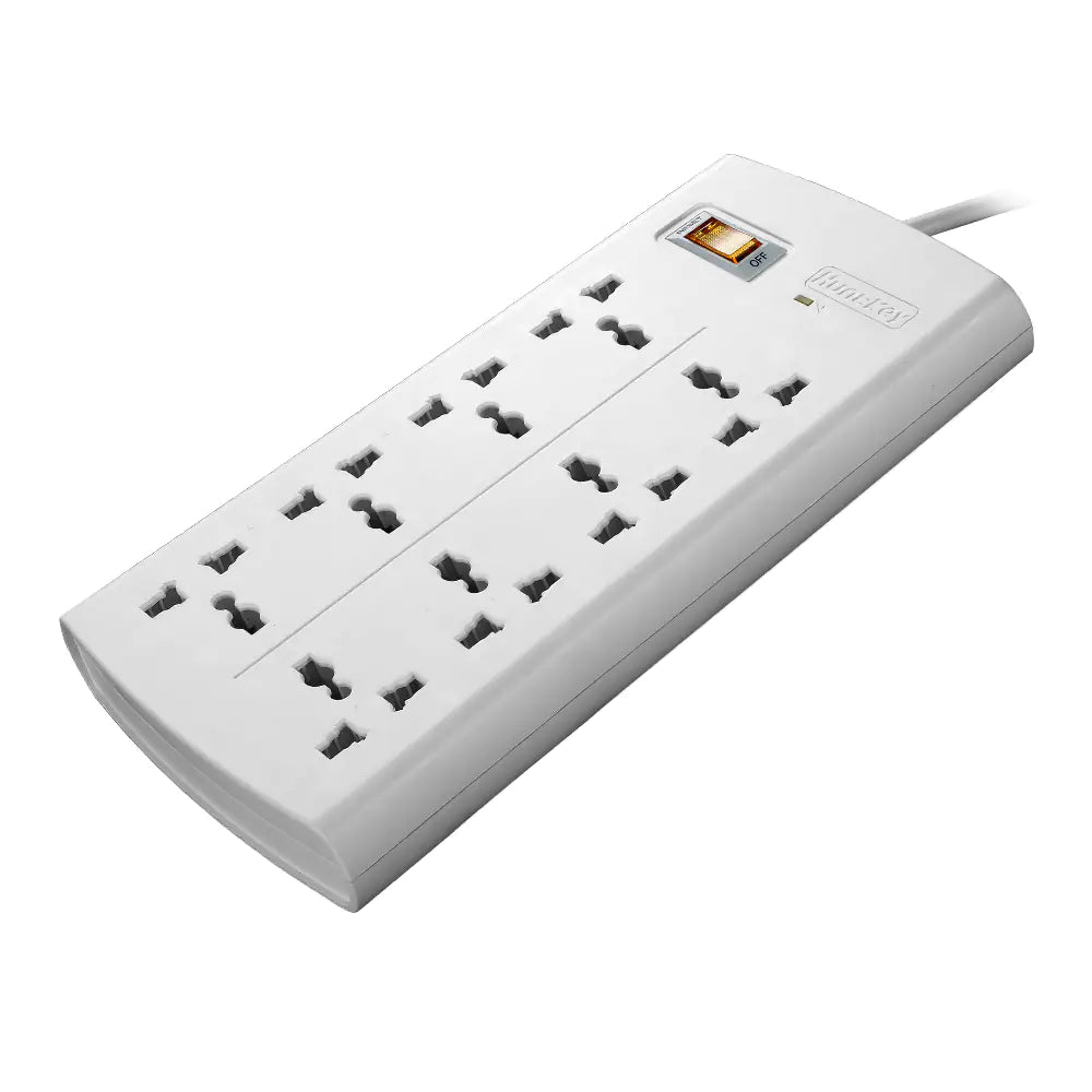 HUNTKEY SZM804 8‑Outlet Universal Power Strip – Max 2500 W/10 A, 250 V AC, Surge & Overload Protection, Flame‑Retardant Housing