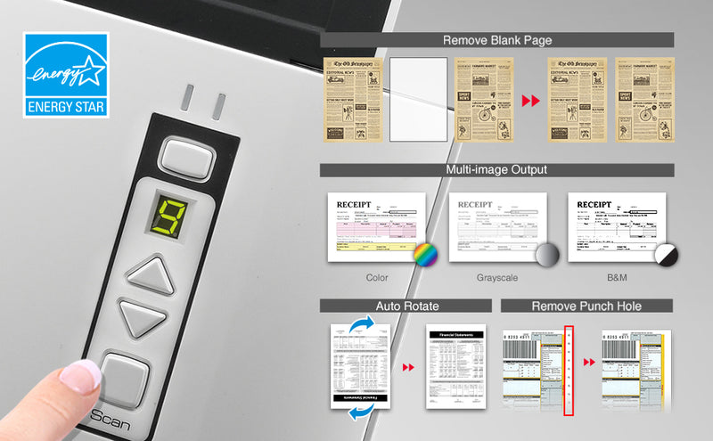 Plustek T300 A3 Large Format Document Scanner - High Speed Duplex with 100 Sheet Automatic Document Feeder (ADF), One Touch Scan and Save with Twain Driver