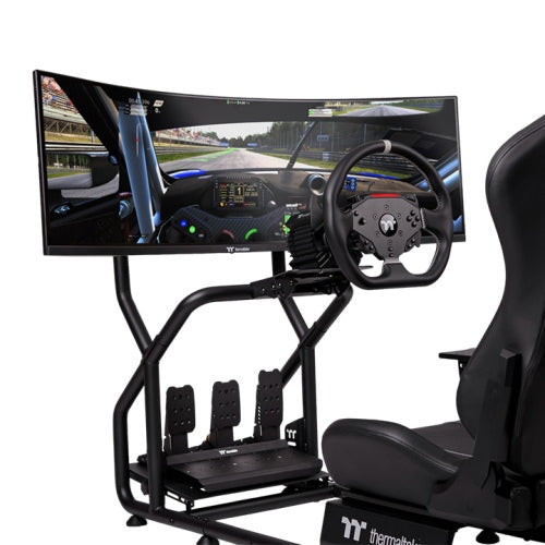 Thermaltake G6 Direct Drive Racing Wheel with Pedals Bundle – 6 Nm Force Feedback, 13″ D-Shaped Wheel, Quick-Release, Hall-Effect Pedals, Dual-Motor Cooling