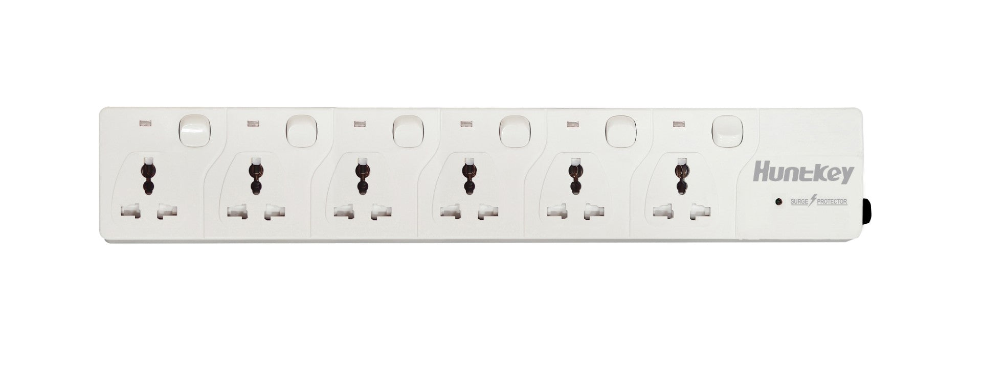 HUNTKEY DTE-604 3M 6-Outlet Universal Power Strip with Individual Switches, Child Safety Shutters & Circuit Breaker Protection