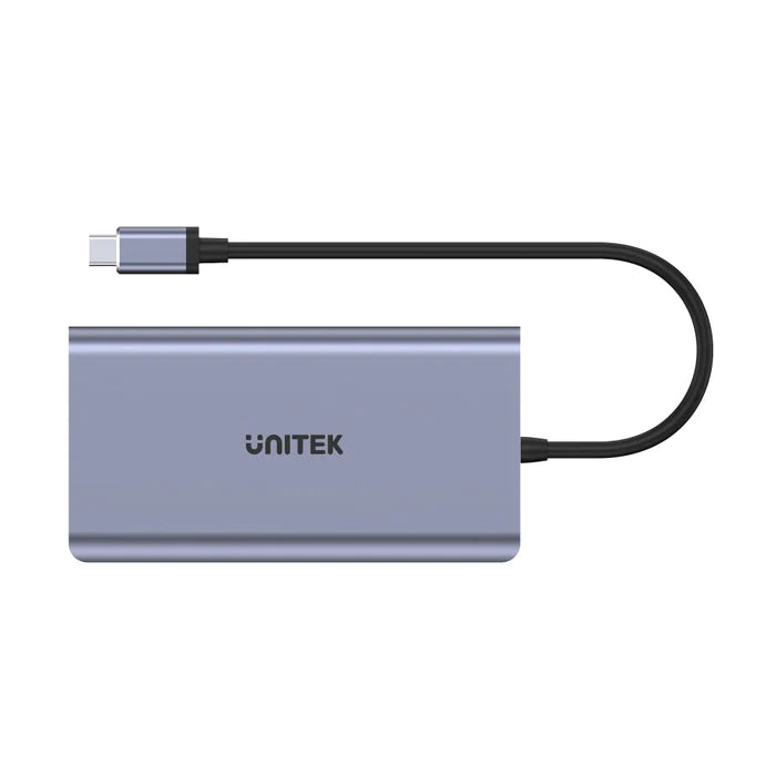UNITEK uHUB O8+ 8-in-1 USB-C Dual Display Hub مع USB 5 جيجابت في الثانية وشحن PD 100W