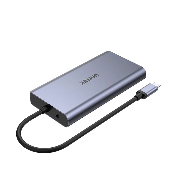 UNITEK uHUB O8+ 8-in-1 USB-C Dual Display Hub مع USB 5 جيجابت في الثانية وشحن PD 100W