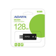 DATA UC320 وحدة تخزين فلاش USB 3.2 Gen1 بلاستيك معاد التدوير بنسبة 85% تصميم صديق للبيئة بدون غطاء مع موصل منزلق - 128 جيجابايت