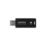محرك أقراص فلاش ADATA UC320 USB 3.2 سعة 64 جيجابايت - تصميم منزلق بدون غطاء، بلاستيك PCR، سرعة 5 جيجابايت في الثانية، حلقة سلسلة مفاتيح