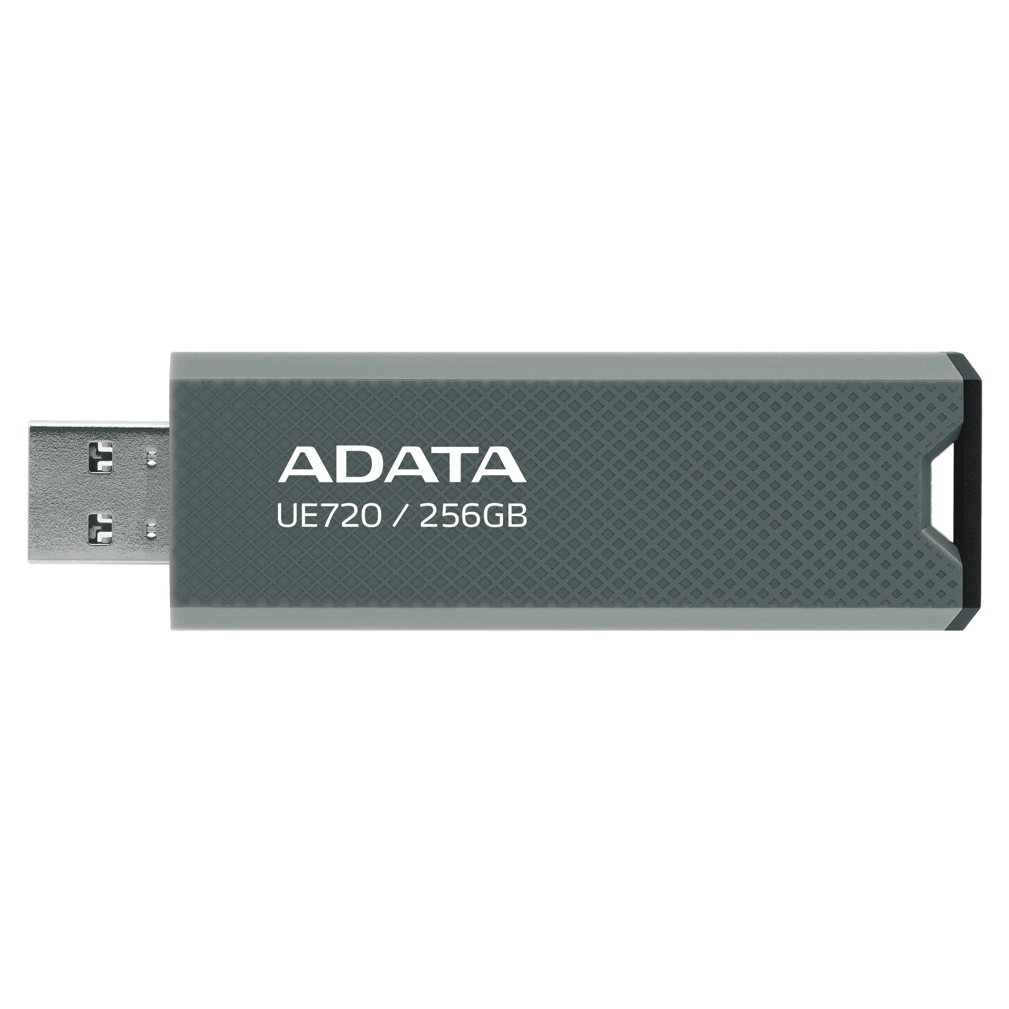 ADATA UE720 USB 3.2 Gen 2 Flash Drive – 10 Gbps, 550/450 MB/s, Capless Slide Design, 256GB, Gray