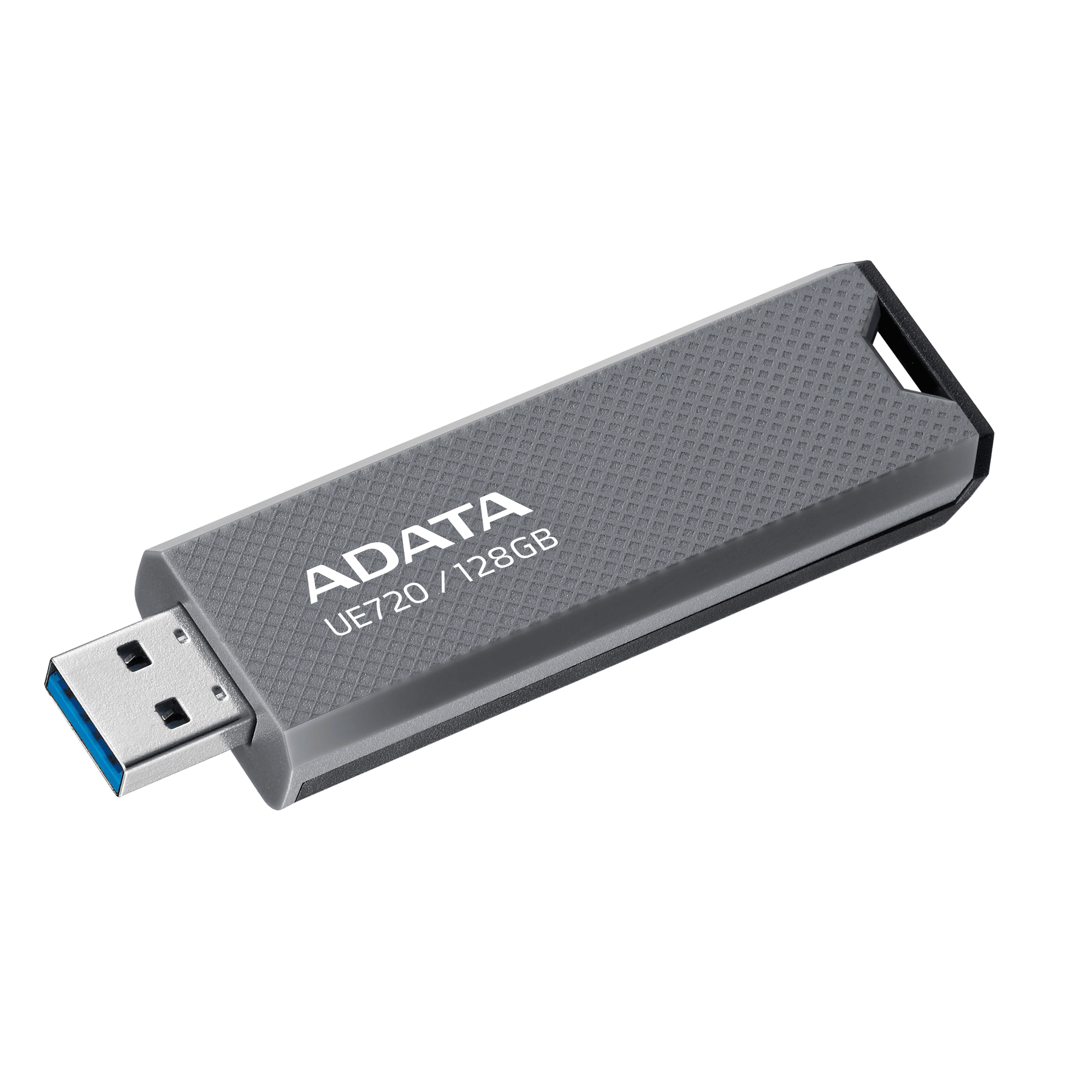 محرك أقراص فلاش ADATA UE720 USB 3.2 من الجيل الثاني - 10 جيجابت في الثانية، 550/450 ميجابايت/ثانية، تصميم منزلق بدون غطاء، 128 جيجابايت، رمادي