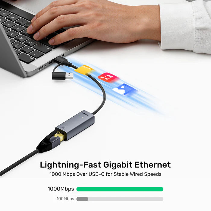 محول UNITEK من USB إلى إيثرنت جيجابت، محول شبكة LAN عالي السرعة بسرعة 1000 ميجابت في الثانية، محول USB 3.0 إلى RJ45، اتصال إنترنت سلكي بنظام التوصيل والتشغيل لأجهزة اللابتوب، ماك بوك، الكمبيوتر الشخصي وأجهزة USB
